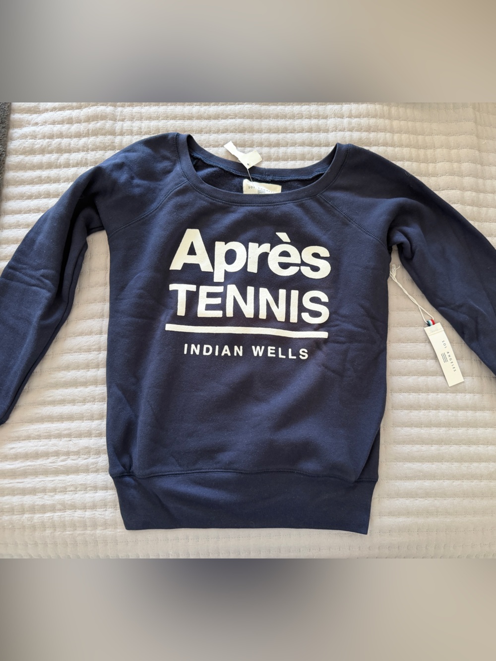 Sol Angeles Navy Blue "Après Tennis" Pullover Sweatshirt